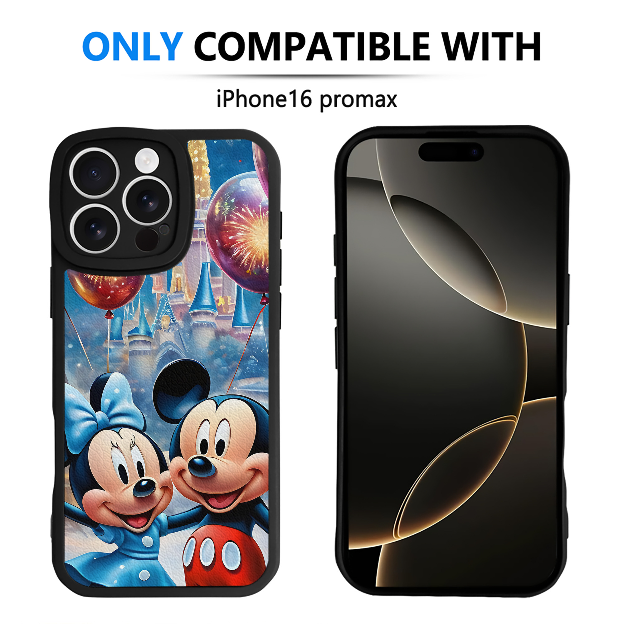 （画像用） ミッキーマウス Mickey Mouse 【iPhone 16シリーズ対応】シリコンスマホケース（レザー調） 材質：シリコン